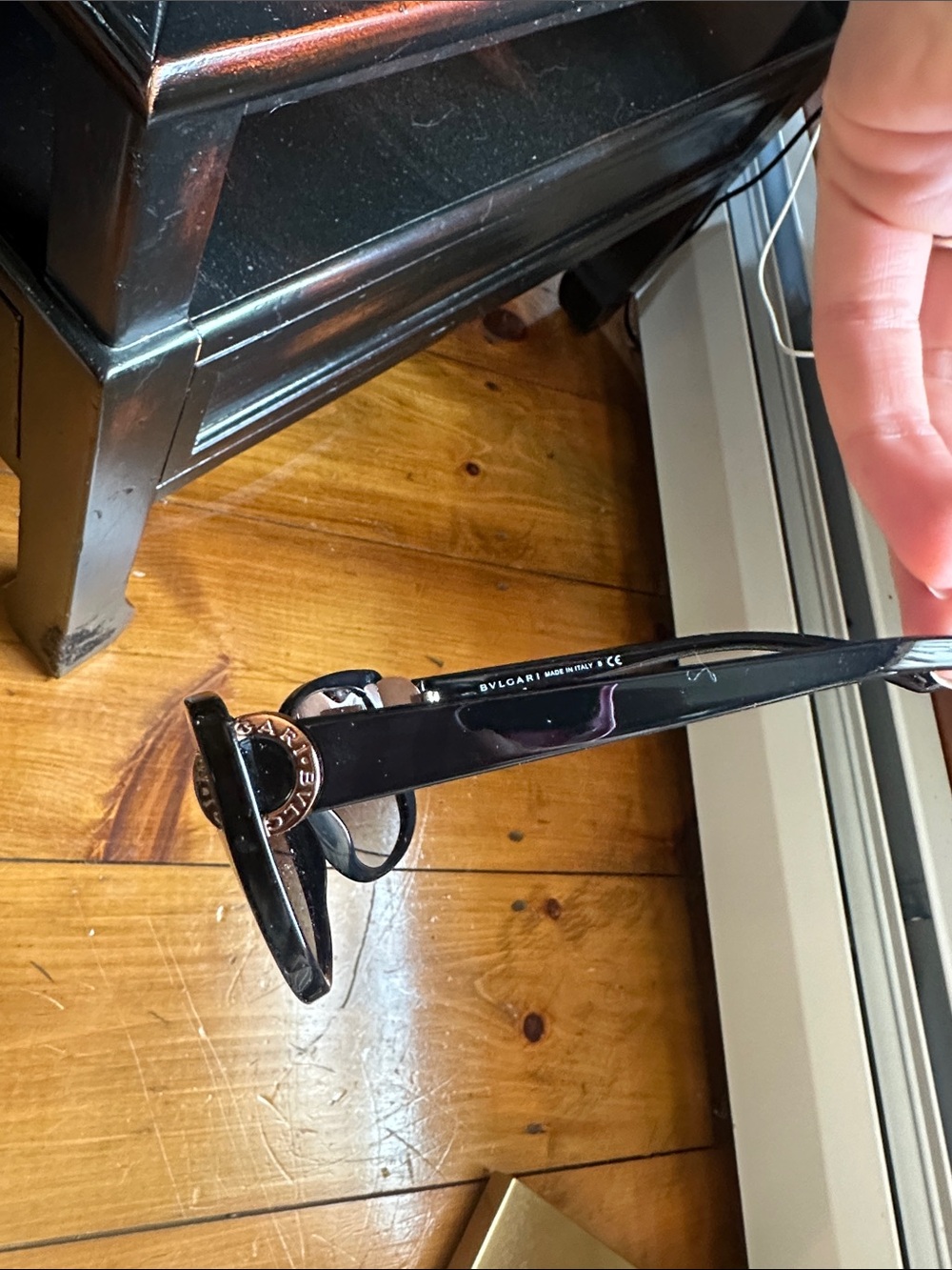 Bulgari Black Cat-Eye Women’s Sunglasses with Gold Accents - Picture 3 of 6